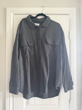 Charcoal Gray Button-Up